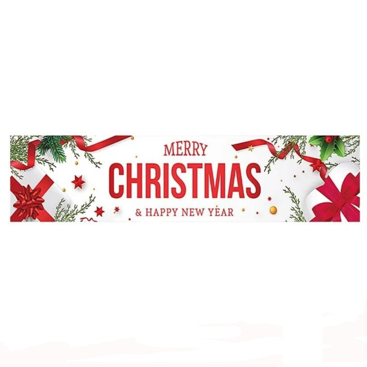 Merry Christmas Banner New Year Fence Sign Outdoor Garden Decor